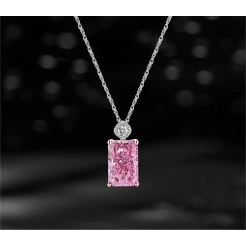 Square pink crystal geometric shape