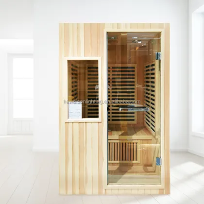 2-Person Indoor Wooden Sauna Room with Harvia Sauna Heater: Far Infrared Dry & Wet Steam Experience