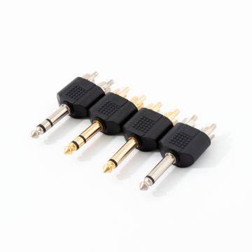 6.35mm Dual 2RCA Male to 1 RCA Female Audio Jack Splitter Adapter