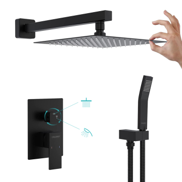 Matte Black 10 Inch Ceiling Mount Rain Shower System Combo