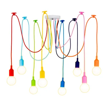 DIY Multi-Color Rainbow Chandelier: Modern Pendant Ceiling Lamp & Polychrome E27 Spider Loft Chandelier