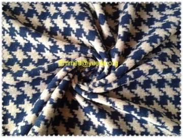navy beige jacquard houndtooth pattern woolen knit fabric