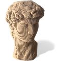 デビッドの肖像画をフィーチャーした芸術的なボール紙の彫刻