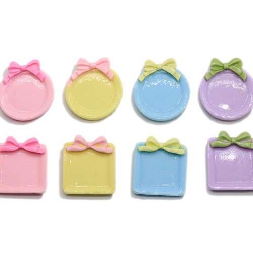 Kawaii Bow Plate Flatback Resin Cabochons cho các trung tâm cung cấp tóc DIY Scrapbooking Decor