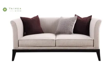 Fabric Two Seater Sofa With Solid Wood Legs