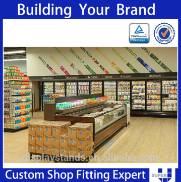 Tailor made supermarket MDF 3 tiers drinks display stand