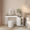 Retractable cream style makeup table bedroom