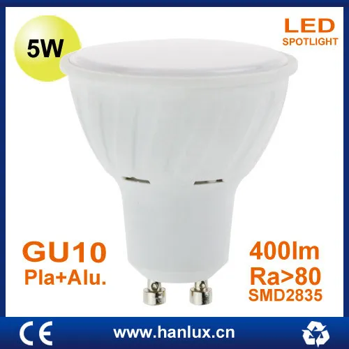 GU10 5W 400lm Plastic+Aluminium LED bulb