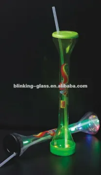 light up plasstic Yard Glass with straw - 24OZ
