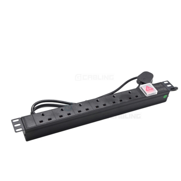 Geteknet UK 1U 19 Inch 6-Way Switched PDU for Cabinet Data Center Rack Mount