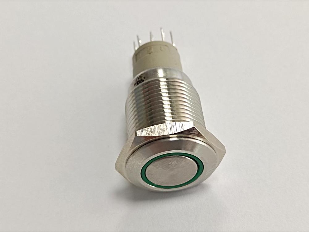 UL 16mm LED مفتاح انضغاطي معدني