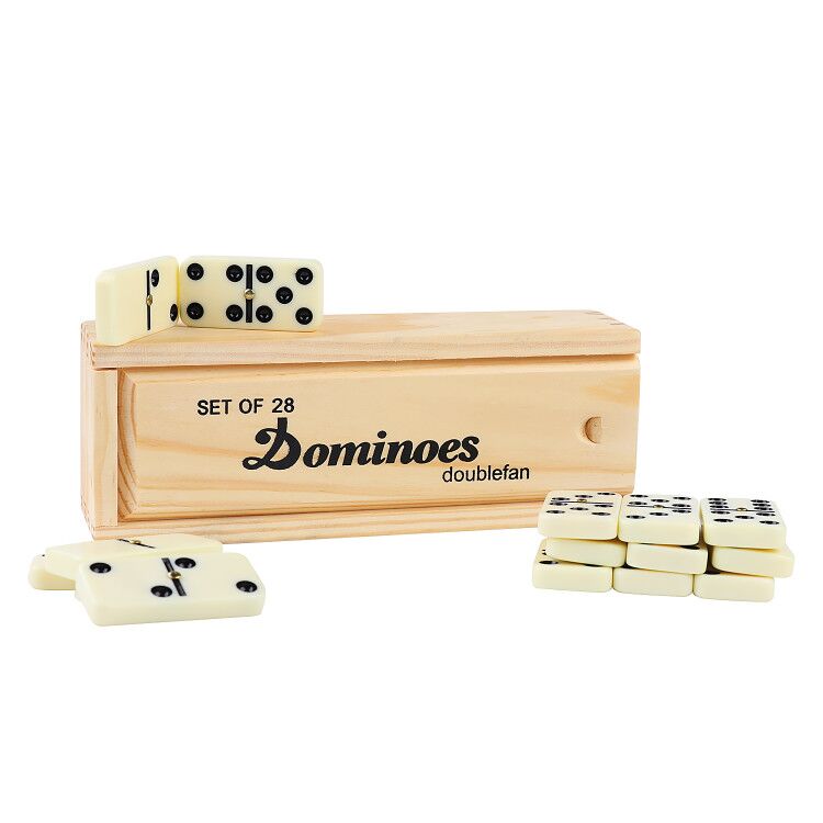 Ivory Dominoes In Wooden Box