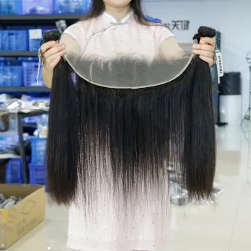 Annione Human Hair Bundles With Transparent Lace Frontal Brazilian Human Hair Weave Bundles Vendor 2 3 Bundles With Frontal