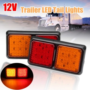 2pcs 12V 72 LED Car Truck Tail Light Taillight Rear Brake Light Turn Signal Lamps Indicator for Trailer Bus Lorry Caravan