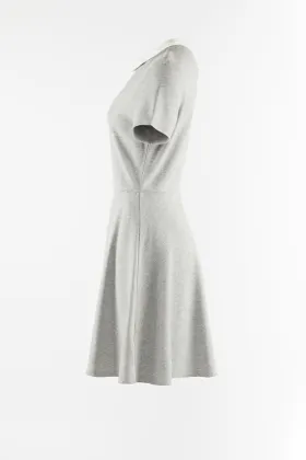 Grey Knitted Dress With Peter Pan Collar