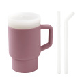Vaso para sorber de entrenamiento de silicona estilo Stanley con pajita