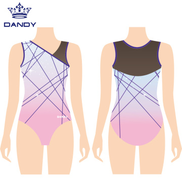 Mesh sleeveless gymnastics leotards