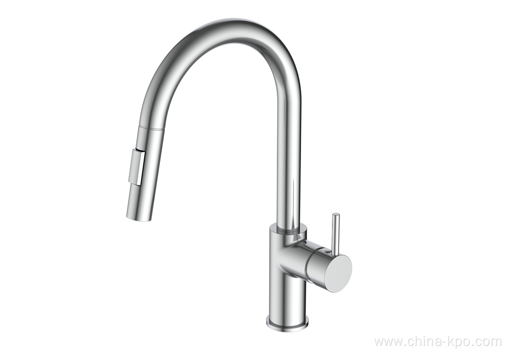 Chrome Brass Single Handle Deck Mounted Kitchen Faucet