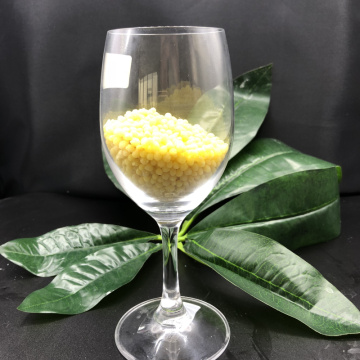 Yellow granular calcium ammonium nitrate with boron