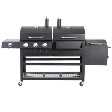 for 20 People Outdoor Gas Charcoal BBQ Grills Backyard Party Barbecue Grill Family Party Outdoor Side Stove BBQ Grill Trolley