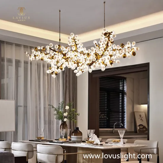 Decorative villa lamp living room bedroom flower carving custom chandelier