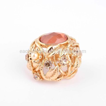 Yiwu Factory Wholesale Gold Plated Ring Ruby Flower Ring for Women