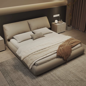 Customized King Size Queen Upholstered Bunk Bed Frame with Grey Italian Design and Velvet Fabric Headboard