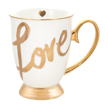 Hot Selling Porcelain Coffee Cup with Gold Handle