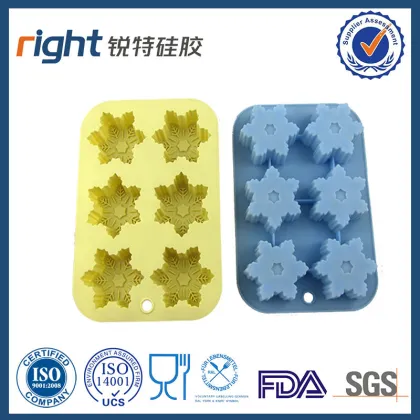 Novelty snowflake shape silicone cake baking mold