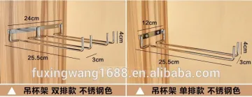 New Wine cup wine glass holder Hanging Drinking Glasses Stemware Rack Under Cabinet Storage Organizer Double Row for Household