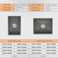 Customizable Black Stainless Steel Kitchen Sink with Faucet: Single Tank Basin in Modern Style