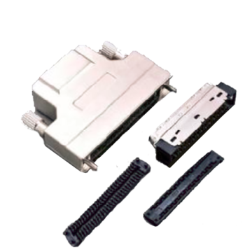 1.27mm Series Shielded Backshell Kits 36P Straight Exit With Jackscrew and Connector IDC Molded Ribbon Type