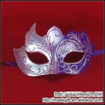 2012 Wholesale 7 inch Venetian Party Mask Dark Purple And Silver Masquerade Carnival Mask