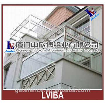 Modern glass aluminium balcony railing