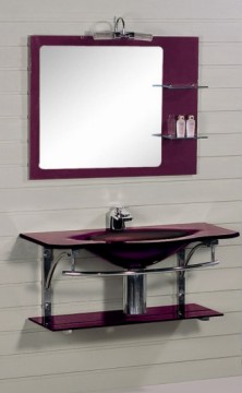 tempered glass basin vanity