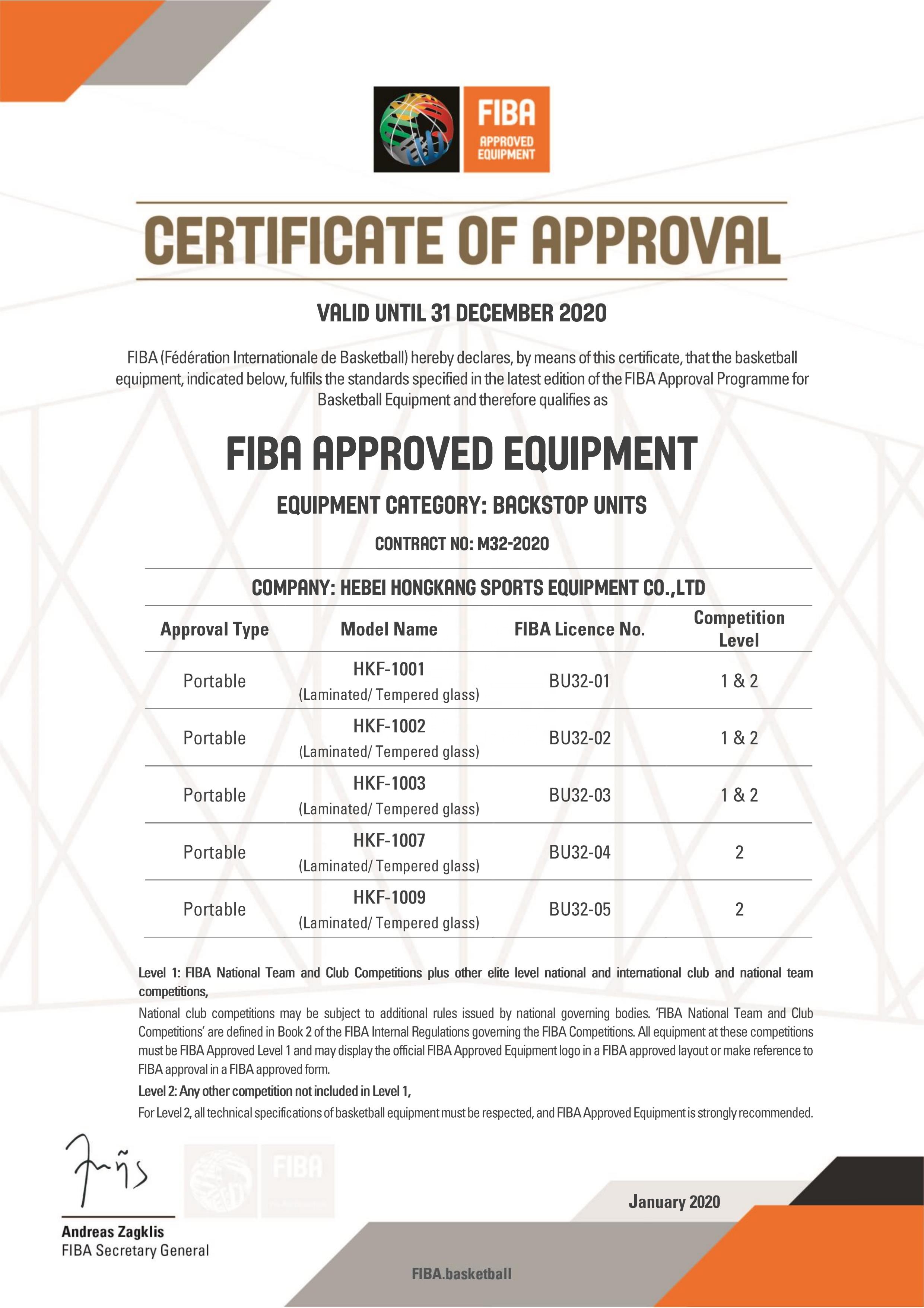 Competition-Grade FIBA Certified Glass Backboard
