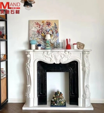 Personalizzazione e decorazione del camino in marmo francese di fascia alta