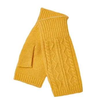Winter Warm Half-Finger Jacquard Knitted Gloves for Women
