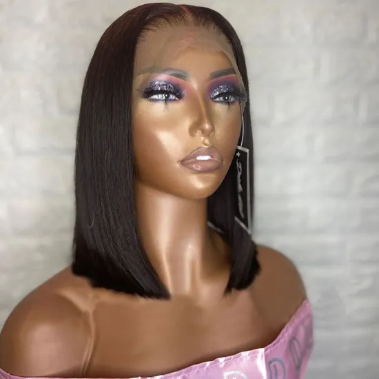 Yeswig Cheap Hd Full Lace Frontal Wig Raw Brazilian Cuticle Aligned Virgin Human Hair Straight Bob Wig Human Hair Lace Front Wig