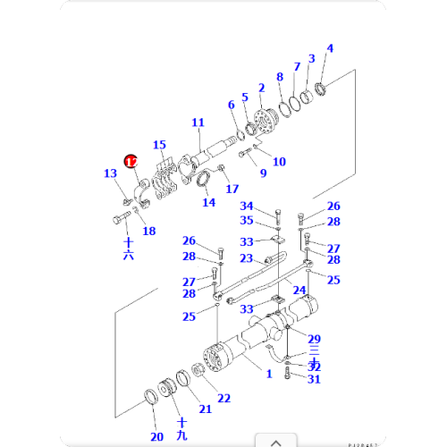 GD825A-2E0 knife blade lifting cylinder 707-66-65120
