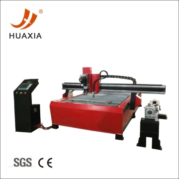Plasma cutting and drilling machine with rotary shaft