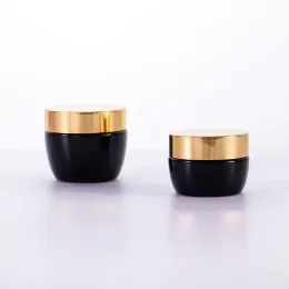 Black Cream Jar With Golden Lid