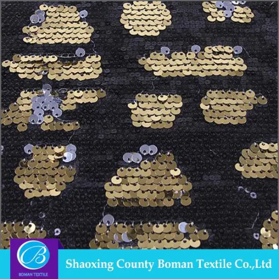 Textiles supplier Best selling Soft Knitted embroidered sequin fabric
