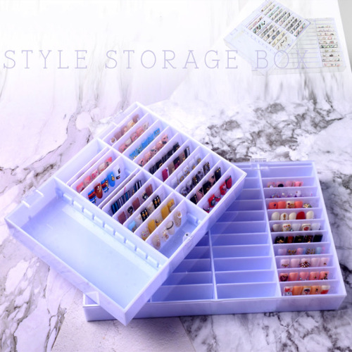 Fake Nail Tips Color Display Holder Large Capality Nail Decoration Storage Box for Nail Art Decoration Container Display