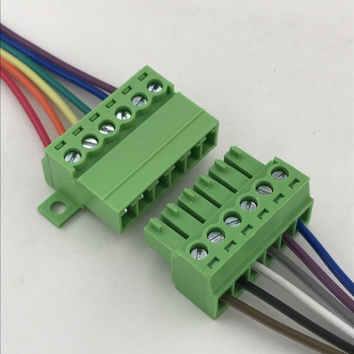 Bloco de terminais de conector plugável fixo de painel de passo de 3,5 mm