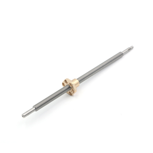 Double pitch trapezoidal lead screw with brass nut
