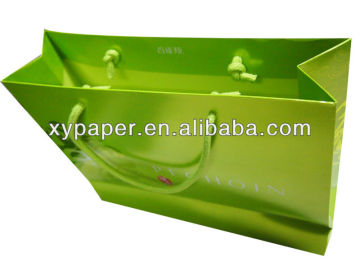 Green paper gift bag