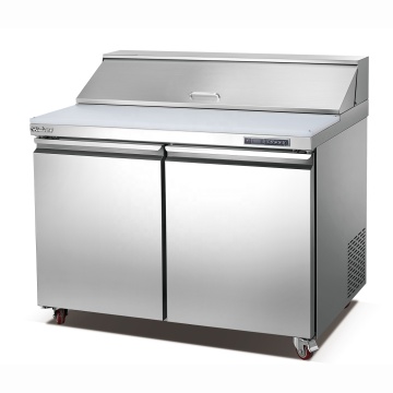 2 Door Salad Bar Stainless Steel Refrigerator Top Pizza Sandwich Prep Table