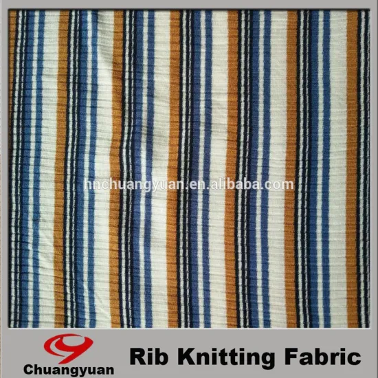 China warp fabric new design colored striped ribbed fabric