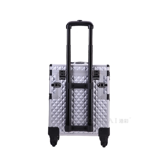Cute silver travel cosmetics makeup carry case